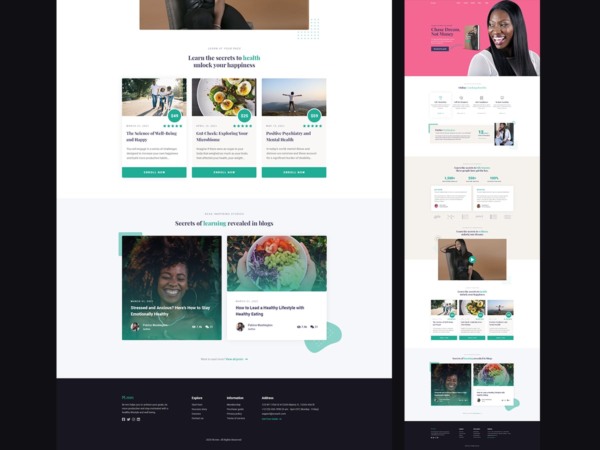 life coach website template