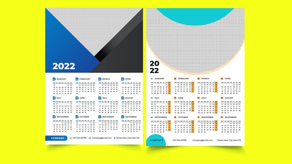 free calendar template 2022 - UiPocket